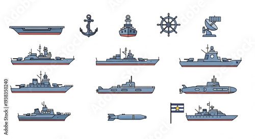 Navy Ships and Maritime Symbols.