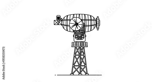 Radio Telescope Structure Illustration.