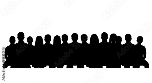 Silhouette of People Sitting Together.
