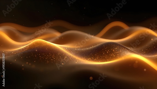 Modern Luxury Metallic Wave With Glowing Edges