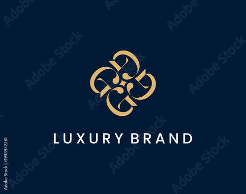elegant letter g golden monogram ornate abstract luxury brand logo