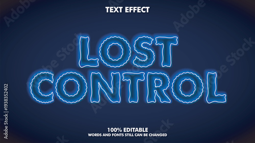 A blue neon text effect with editable words and fonts on a dark background