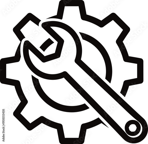 A wrench and gear icon representing mechanical engineering and tools