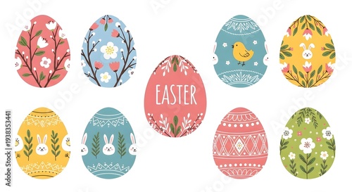 Colourful Vector Clip Art Spring Egg Collection