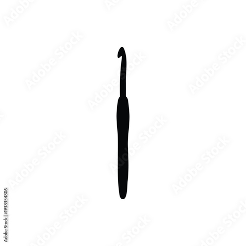 Crochet hook silhouette icon vector flat design.