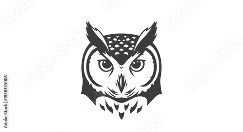 Owl Face Closeup Bird Portrait.