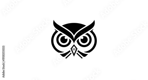 Owl Face Icon Bird Symbol Design.