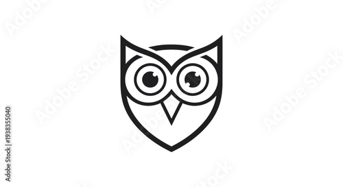 Owl Face Icon Bird Symbol Design.