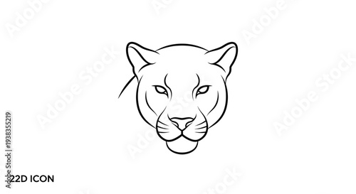 Panther head in line art style.