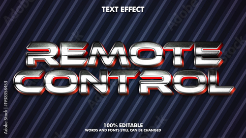 A silver and red 3D text effect with editable words and fonts on a dark blue background