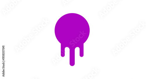 Purple liquid drop icon symbol.
