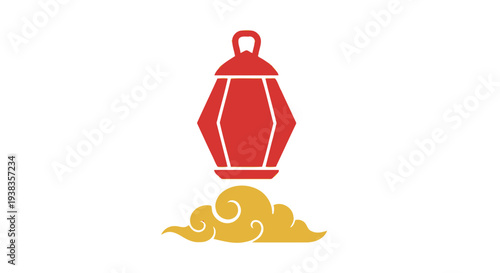 Red Chinese Lantern Decoration Symbol.