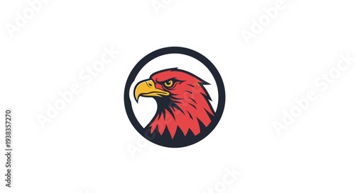 Red Eagle Head in Circle Logo.