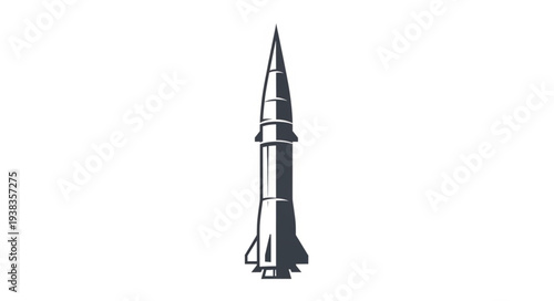 Vintage Rocket Ship Illustration Isolated.