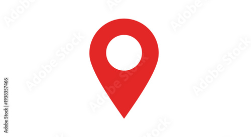 Red Location Pin Icon Symbol.