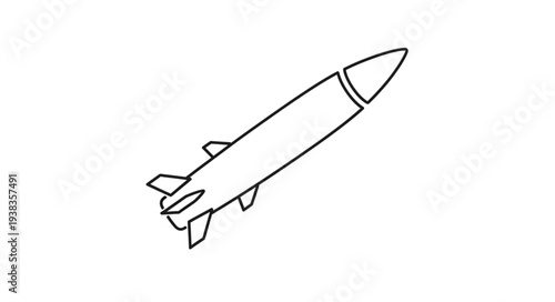 Simple Black and White Rocket.