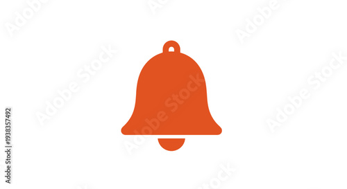 Red metal bell icon symbol.