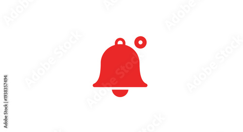 Red notification bell icon alert symbol.