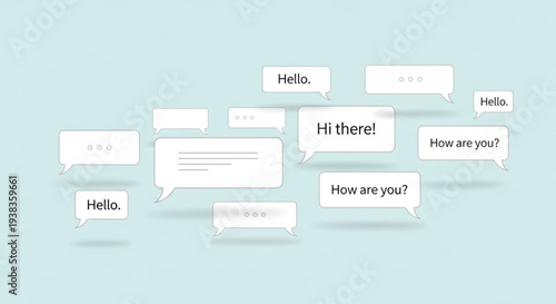 Collection of Speech Bubbles with Text Messages.