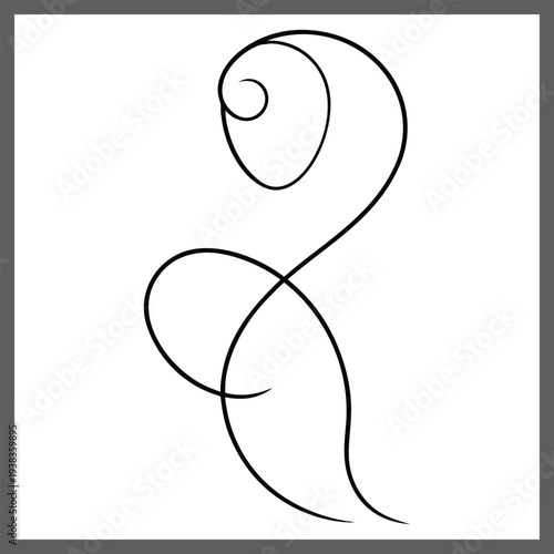 Continuous Line Art Abstract Modern Design Black Outline Vector