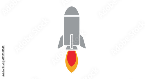 Rocket Ship Launching Into Space.