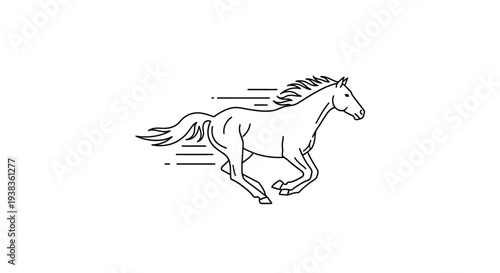 Running Horse in Motion Fast Pace.