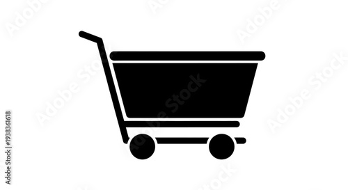 Shopping cart icon on white background.