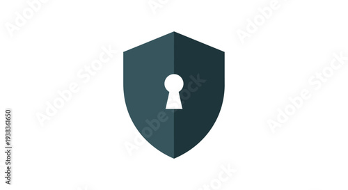 Shield with keyhole symbol icon.