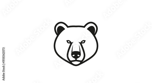 Simple black bear face illustration design.