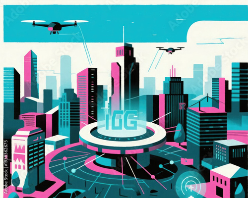 Futuristic Smart City 6G Wireless Network Urban Technology