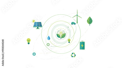 Sustainable energy future, green technology, renewable power, eco-friendly solutions, and environmental conservation
