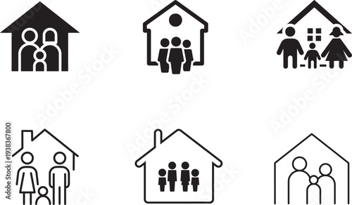 Family shelter concept in house for home safety, protection, and residential care theme