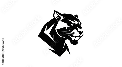 Aggressive Black Panther Head Logo Design.