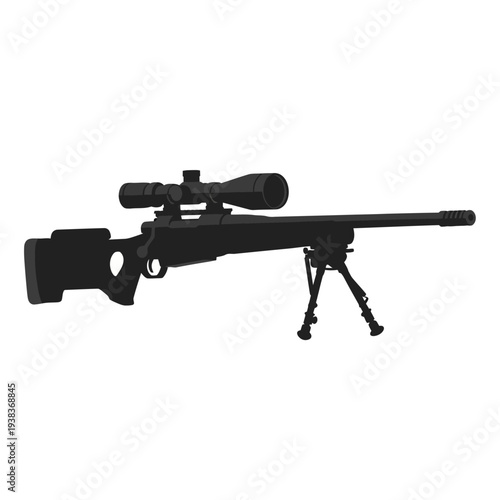 Sniper Rifle with Scope and Bipod - Precision Weaponry