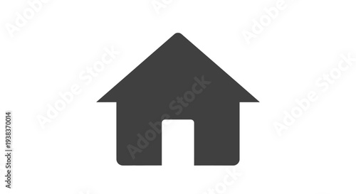 Simple Black House Icon Graphic Symbol.