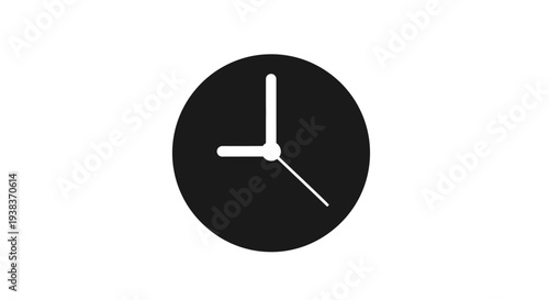 Simple Black Round Analog Clock.