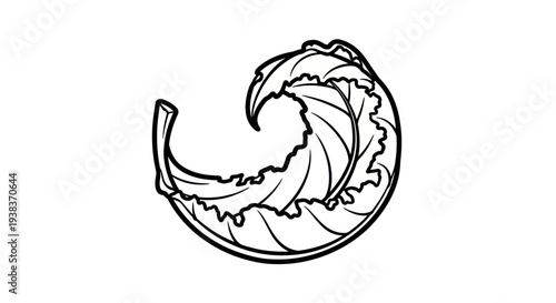 Black and White Wave Illustration Design.