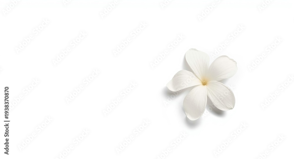 Fototapeta premium Clip path jasmine flower on simple white backdrop representing maternal love