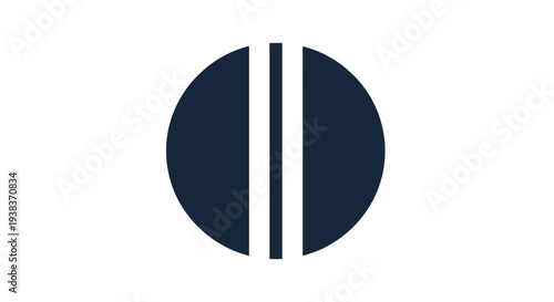 Simple Dark Blue Circle Icon Design.