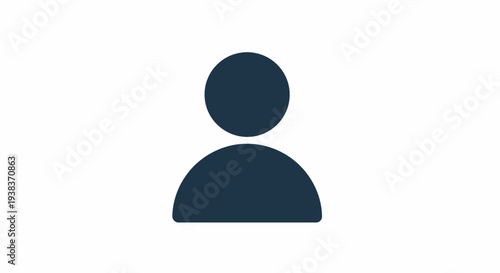 Simple Dark Blue Human Icon.