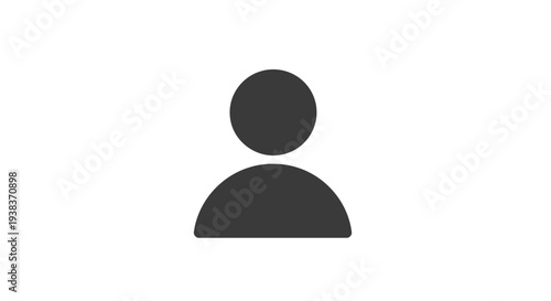 Simple Dark Gray Human Icon Symbol.