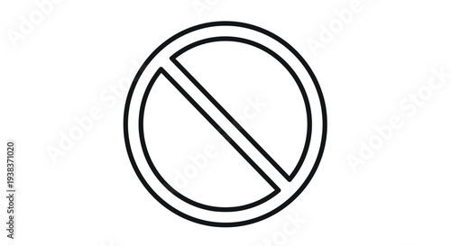 Prohibition Sign with Diagonal Line.