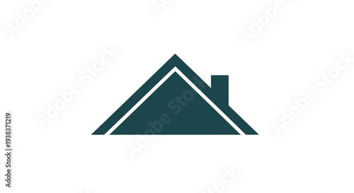Simple House Icon with Chimney.