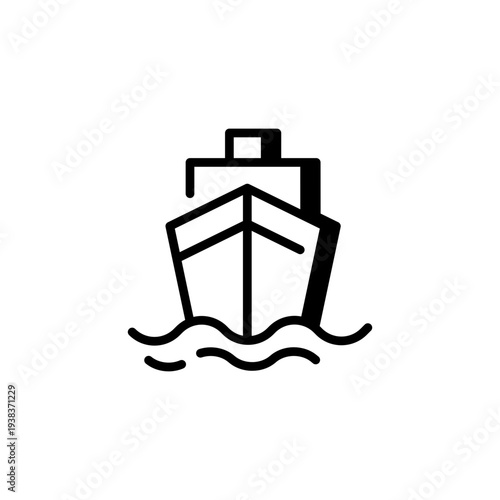 Cargo ship maritime transport icon