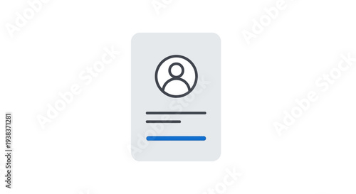 Simple ID Card Icon Design Element.