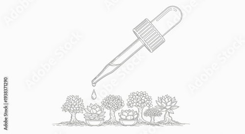 Pipette Dropping Liquid on Small Plants.