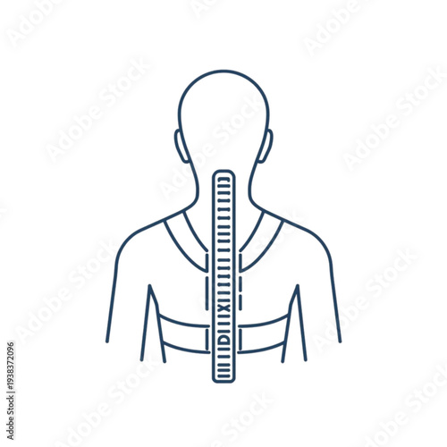 Back Posture Corrector Brace Rear View Line Icon Vector Illustration. Ai generated