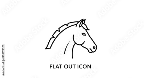 Simple Line Drawing of Horse Head.