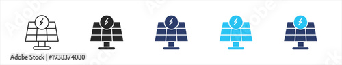 Solar Energy set illustration multiple style collection