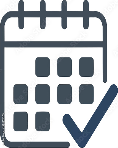 Calendar Schedule Checkmark Planning Icon Vector Illustration